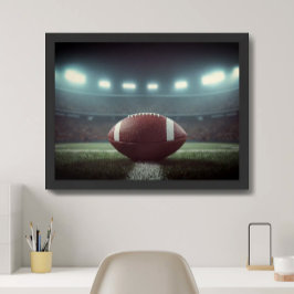 Football Stadium Blauw Dramatische Foto Poster