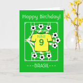 Football Star (geel met groene trim) Kaart (Gele Bloem)