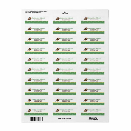 Football Star Sport Thema Aangepaste Adresetikette Etiket (Full Sheet)