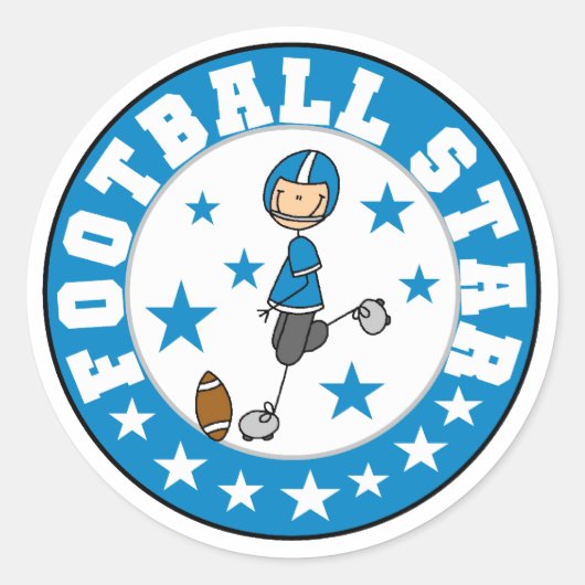 Football Star Tshirts en geschenken Ronde Sticker (Voorkant)