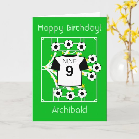 Football Star (witte en zwarte Sleeves) Kaart (Gele Bloem)