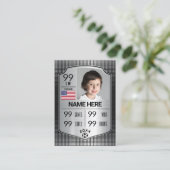 Football Stats Shield Kaart Voetbal Trading Kaart Contactkaartje (Staand voorkant)