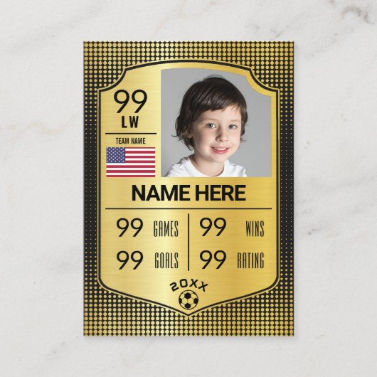 Football Stats Shield Kaart Voetbal Trading Kaart Contactkaartje (Voorkant)