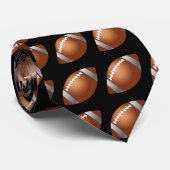 Football Stropdas in zwart (Opgerold)