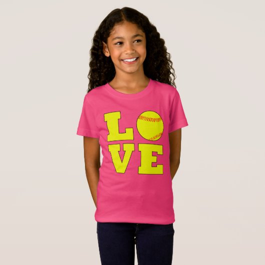 Football Style Girls Fastpitch Love Jersey Shirt (Voorkant volledig)