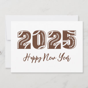Football Style Simple Happy New Years Cards 2025 Feestdagenkaart