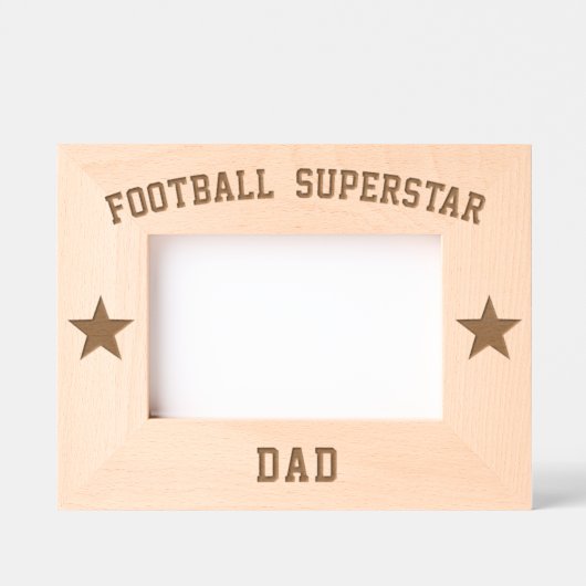Football Superstar Dad Houten Gegraveerd Lijst (Voorkant)