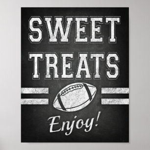 Football SWEET TREATS GENIETEN. Teken afdrukken Poster