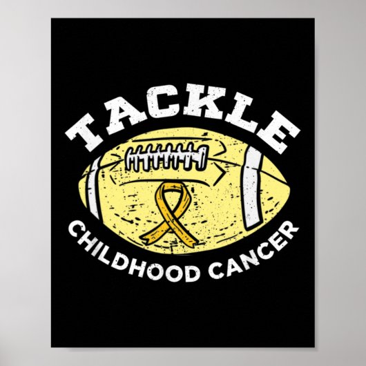 Football Tackle Childhood Cancer Awareness Draag G Poster (Voorkant)