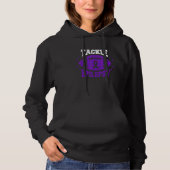 Football Tackle Epilepsy Retro Awareness Purple Ri Hoodie (Voorkant)