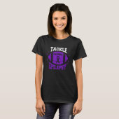 Football Tackle Epilepsy Retro Awareness Purple Ri T-shirt (Voorkant volledig)