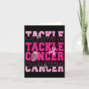 Football Tackle Pink Ribbon Borstkanker Awarenen Kaart