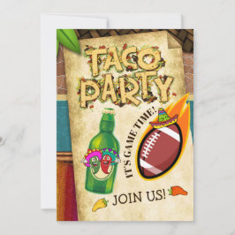 Football Taco Party Invitation Kaart