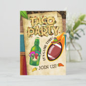 Football Taco Party Invitation Kaart (Staand voorkant)