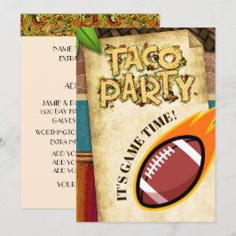 Football Taco Party Invitation Kaart