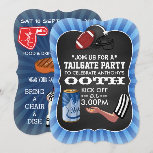Football Tailgate Birthday Party Kaart (Voorkant / Achterkant)