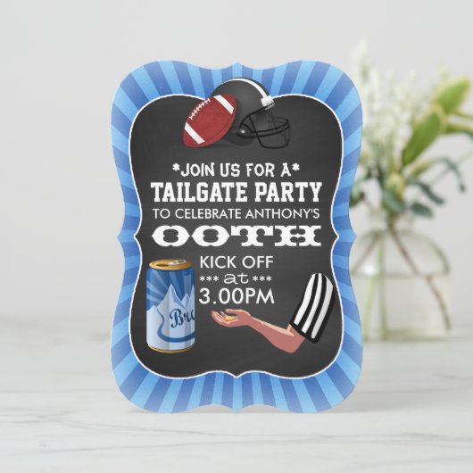 Football Tailgate Birthday Party Kaart (Staand voorkant)