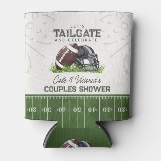 Football Tailgate & Celebrate Couples Douche Blikjeskoeler (Voorkant)