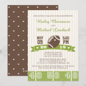 FOOTBALL TAILGATE COUPLES WEDDING SHOWER KAART (Voorkant / Achterkant)