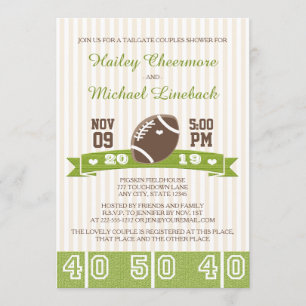 FOOTBALL TAILGATE COUPLES WEDDING SHOWER KAART
