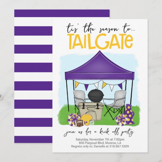 Football Tailgate Paarse Goud veranderen naar ELKE Kaart (Voorkant / Achterkant)