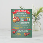 Football Tailgate Party green chalkboard Invite Kaart (Staand voorkant)