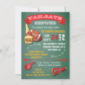 Football Tailgate Party green chalkboard Invite Kaart (Voorkant)
