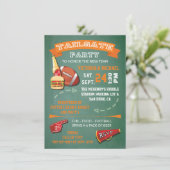 Football Tailgate Party green chalkboard Invite Kaart (Staand voorkant)