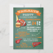 Football Tailgate Party green chalkboard Invite Kaart (Voorkant)