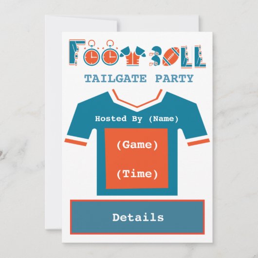 Football Tailgate Party Invitation Kaart (Voorkant)