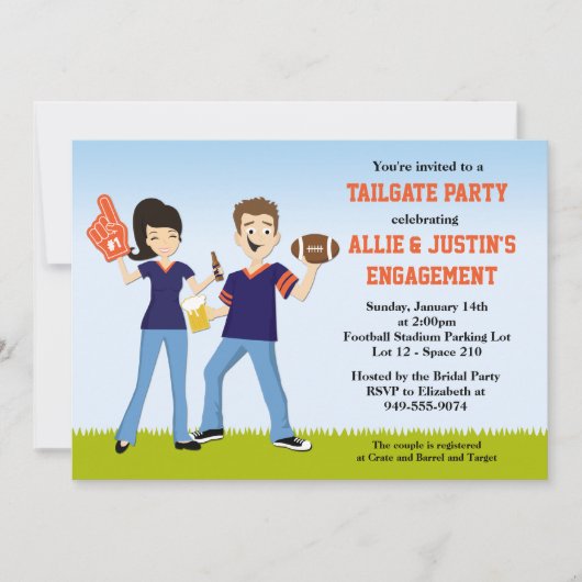 Football Tailgate Party Invitation Kaart (Voorkant)