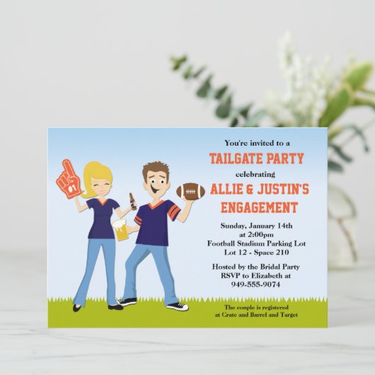 Football Tailgate Party Invitation Kaart (Staand voorkant)