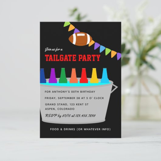 Football Tailgate Party Invitation Kaart (Staand voorkant)