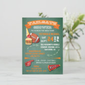 Football Tailgate Shower green chalkboard Invite Kaart (Staand voorkant)