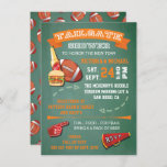 Football Tailgate Shower green chalkboard Invite Kaart<br><div class="desc">Fun Football kledingdouche voor een stelletje,  een baby shower of een vrijgezellenfeest. Biedt een football,  een burger,  een bier,  een schuimvinger en een hoorn met gerichte alkbordsignalen op een groene achtergrond. Door McBooboboe getekende illustratie</div>