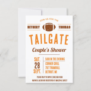 Football Tailgating Couples' Vrijgezellenfeest Inv Kaart