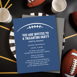 Football Tailgating Party - blauw zilver Kaart