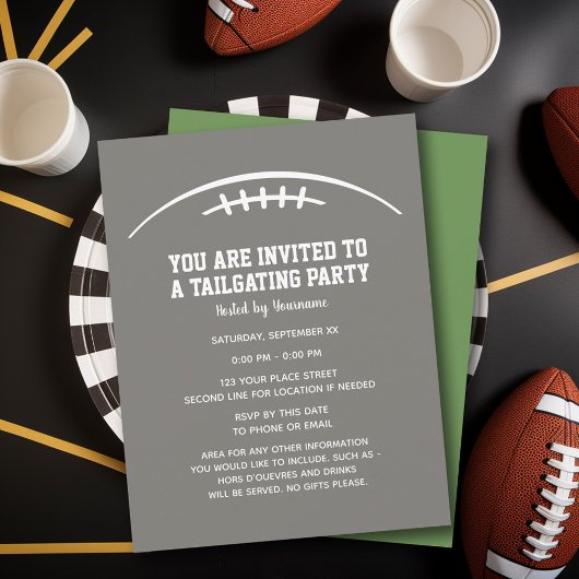Football Tailgating Party - KAN KLEUREN BEWERKEN Kaart