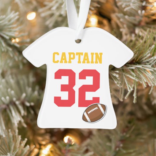 Football Team CAPTAIN Speler NUMMER Sportjaar Ornament (Boom)