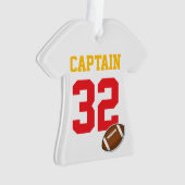 Football Team CAPTAIN Speler NUMMER Sportjaar Ornament (voorkant)