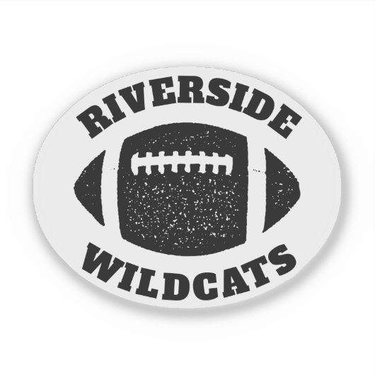 Football team gepersonaliseerd zwart sticker (Voorkant)