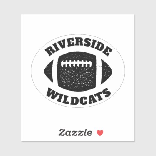 Football team gepersonaliseerd zwart sticker (Vel)