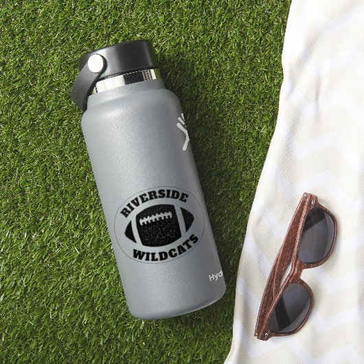 Football team gepersonaliseerd zwart sticker (HydroFlask Insitu)