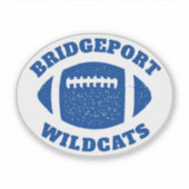 Football team gepersonaliseerde naam blauwe sticke sticker (Voorkant)