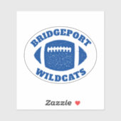 Football team gepersonaliseerde naam blauwe sticke sticker (Vel)