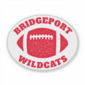 Football team gepersonaliseerde rode sticker (Voorkant)