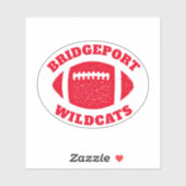 Football team gepersonaliseerde rode sticker (Vel)