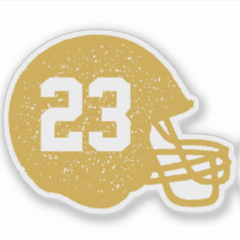 Football team helmet gepersonaliseerd gouden geel sticker