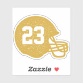 Football team helmet gepersonaliseerd gouden geel sticker (Vel)