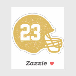 Football team helmet gepersonaliseerd gouden geel sticker